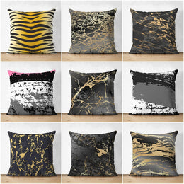 Abstract Pillow Cover|Modern Design Suede Pillow Case|Black Beige Home Decor|Decorative Pillow Case|Farmhouse Style Authentic Pillow Case