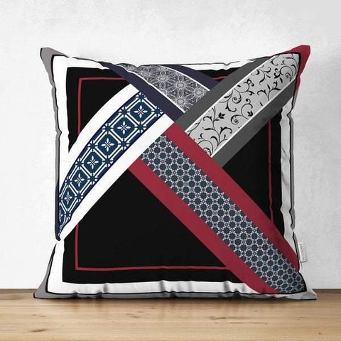 Abstract Pillow Cover|Modern Design Suede Pillow Case|Geometric Cushion Cover|Decorative Pillow Case|Farmhouse Style Authentic Pillow Case
