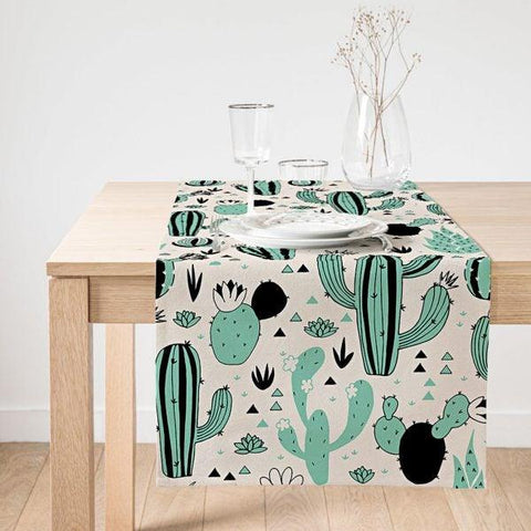 Cactus Placemat & Table Runner|Cactus Table Top|Set of 2 Cactus Supla Table Mat|Round American Service Dining Underplate|Cactus Coasters