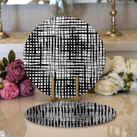 Abstract Placemat & Table Runner|Abstract Table Top|Set of 2 Abstract Supla Table Mat|Round American Service Dining Underplate and Coasters