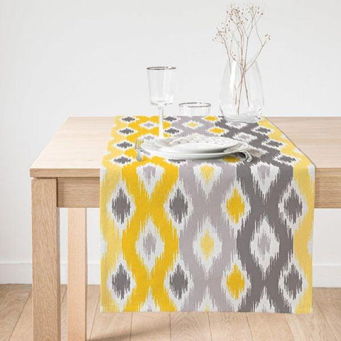 IKAT Design Placemat & Table Runner|Geometric Table Top|Set of 2 Supla Table Mat|Round American Service Dining Underplate and Coasters