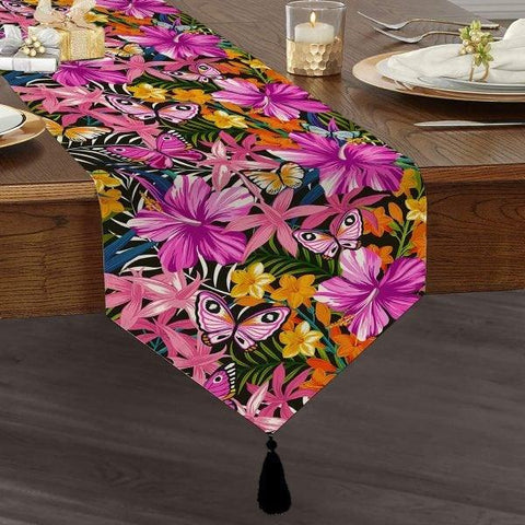 Floral Placemat & Table Runner|Floral Table Top|Set of 2 Floral Supla Table Mat|Round American Service Dining Underplate|Floral Coasters