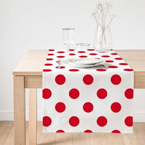 Polka Dot Placemat & Table Runner|Polka Dot Table Top|Set of 2 Dotted Supla Table Mat|Round American Service Dining Underplate and Coasters