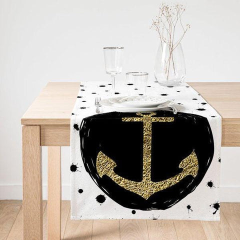Gold Anchor Table Runner and Coaster Set – Akasia