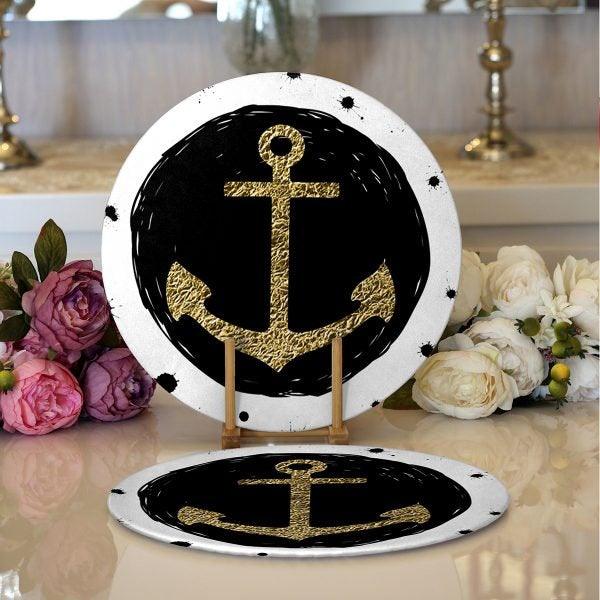 Gold Anchor Table Runner and Coaster Set – Akasia