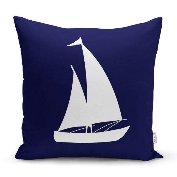 Nautical Pillow Case|Navy Anchor Pillow Cover|Decorative Yacht Cushions|Wheel and Life Saver Pillow|Naval Compass Decor|Marine Throw Pillow