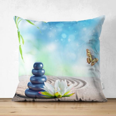 Butterfly Pillow Cover|Colorful Butterflies Home Decor|Butterfly and Stone Suede Cushion Cover|Digital Print Summer Trend Cushion Case