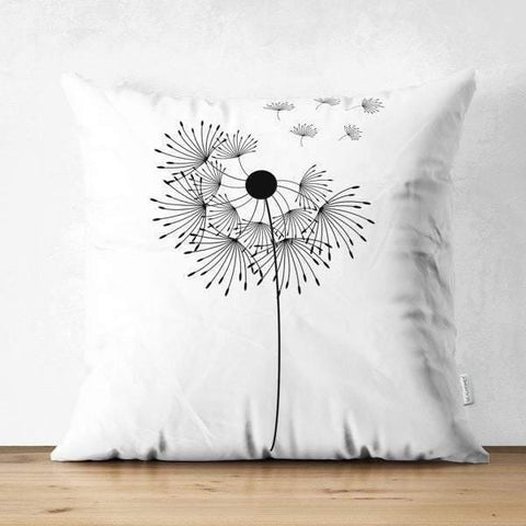 Abstract Pillow Cover|High Quality Suede Onedraw Cushion Case|Decorative Dandelion Drawing Pillow Top|Modern Style Silhouette Cushion Cover