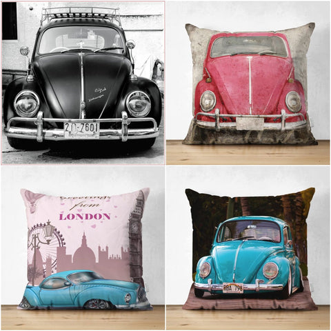 Car Pillow Covers|Automotive Cushion Case|Car Love Throw Pillow|Decorative Home and Garage Furniture|Vintage Cars Pillow Case|Car Home Decor