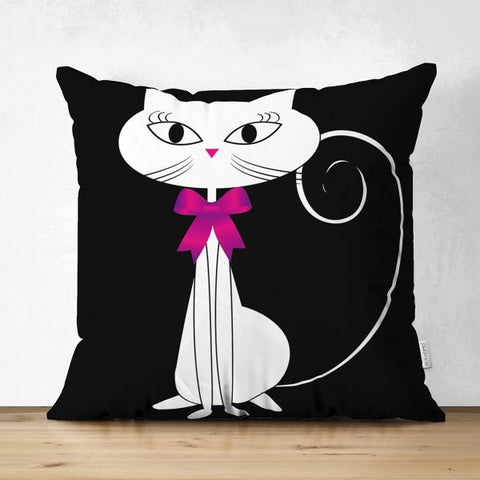 Cute Cat Pillow Covers|Cat Pattern Cushion Case|Housewarming Patchwork Style Throw Pillow|Decorative Bedding Home Decor|Outdoor Pillow Cases