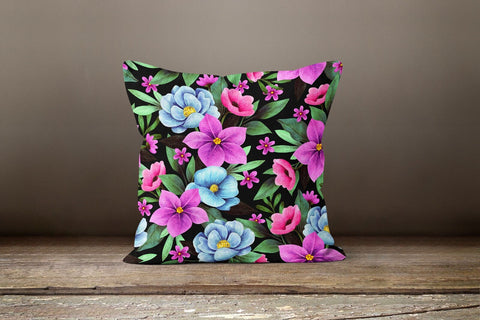Floral Pillow Cover|Summer Trend Pillow Case|Decorative Pillow Sham|Housewarming Floral Cushion Case|Throw Pillow Case|Red & Purple Pillow