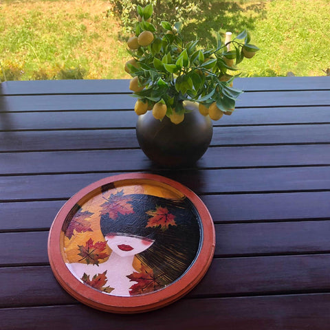 Hand Painted Wooden Tray|Wooden Decor|Custom Table Decor|Acrylic Paint|Serving Tray|Original Home Decor|Gift for Women|Housewarming Gift