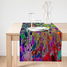 Abstract Table Runner|Decorative Table Runner|Colorful Pattern Suede Runner|High Quality Table Decor|Farmhouse Style Modern Table Runner