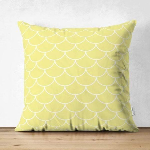 Roof Tile Pattern Pillow Cover|Geometric Design Suede Pillow Case|Decorative Pillow Case|Single Color Home Decor|Seamless Style Pillow Case