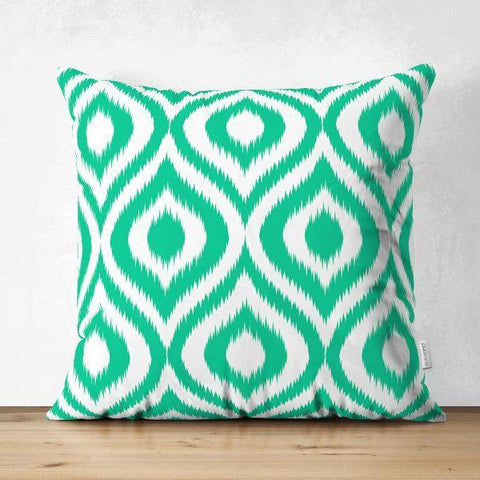 IKAT Design Pillow Cover|Geometric Pattern Suede Pillow Case|Decorative Ethnic Pillow Case|Single Color Home Decor|Southwestern Pillow Case