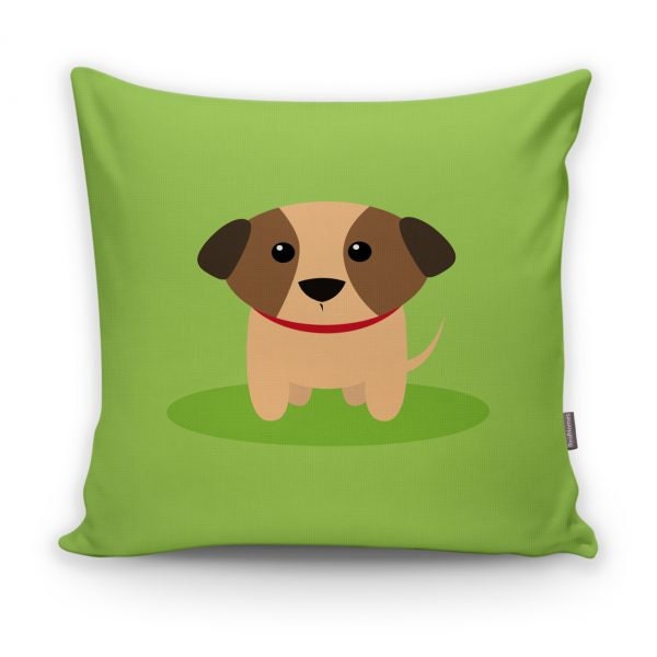 Cute Dog Kid Pillow Cover|Decorative Kid Cushion Case|Cartoon Inspired Home Decor|Housewarming Cushion Cover|Children's Throw Pillow Case