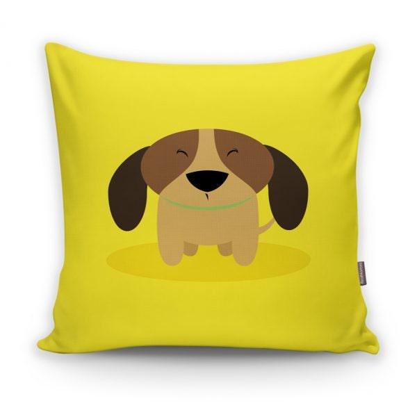 Cute Dog Kid Pillow Cover|Decorative Kid Cushion Case|Cartoon Inspired Home Decor|Housewarming Cushion Cover|Children's Throw Pillow Case