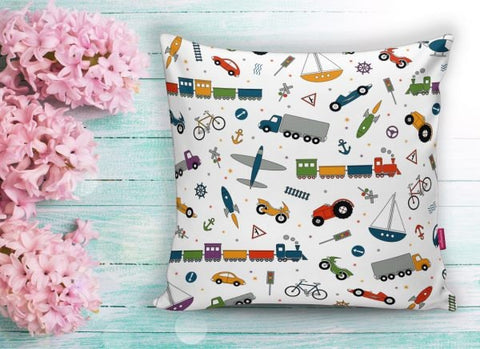 Vehicles Pillow Cover|Train Cushion Case|Adventurer Pillow Cover|Children&