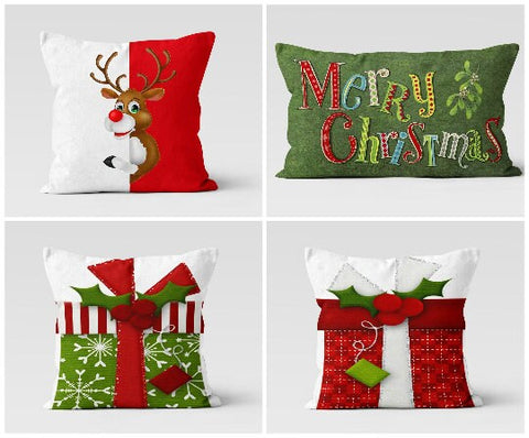 Christmas Pillow Covers|Xmas Cute Deer Decor|Winter Decorative Pillow Case|Xmas Throw Pillow|Xmas Gift Ideas|Xmas Gift Decor|Merry Christmas
