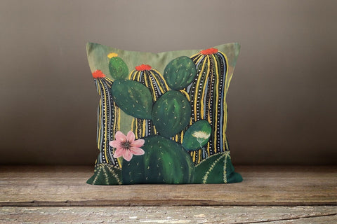 Cactus Pillow Covers|Cactus Cushion Case|Decorative Throw Pillow Case|Boho Bedding Decor|Housewarming Gift|Floral Cactus Throw Pillow Case