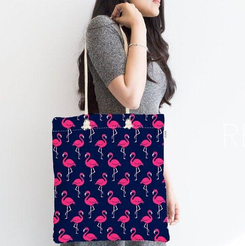 Flamingo Shoulder Bag|Pink Flamingo Fabric Handbag|Flamingo Love Special Design Handbag|Beach Tote Bag|Boho Style Women&