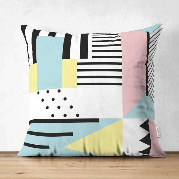Abstract Pillow Cover|Modern Design Suede Pillow Case|Abstract Multicolor Decor|Decorative Pillow Case|Farmhouse Style Authentic Pillow Case