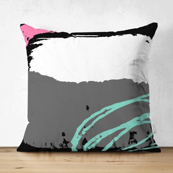 Abstract Pillow Cover|Modern Design Suede Pillow Case|Abstract Multicolor Decor|Decorative Pillow Case|Farmhouse Style Authentic Pillow Case