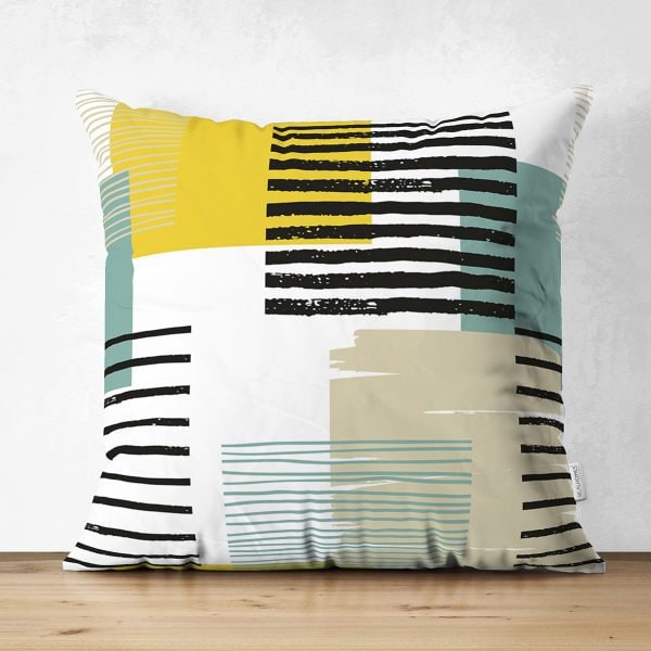 Abstract Pillow Cover|Modern Design Suede Pillow Case|Abstract Multicolor Decor|Decorative Pillow Case|Farmhouse Style Authentic Pillow Case