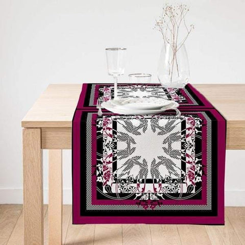 Abstract Geometric Table Runner|Decorative Table Runner|Colorful Pattern Suede Runner|High Quality Table Decor|Modern Style Table Runner