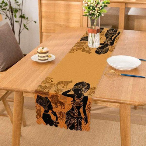 African Girl Placemat & Table Runner|Ethnic Table Top|Set of 2 African Supla Table Mat|Round American Service Dining Underplate and Coasters