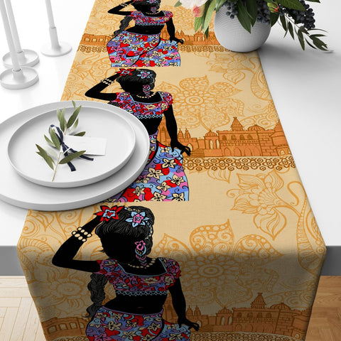African Women Table Runner|Authentic African People Table Runner|Traditional African Home Decor|Ethnic Design Runner|African Style Table Top