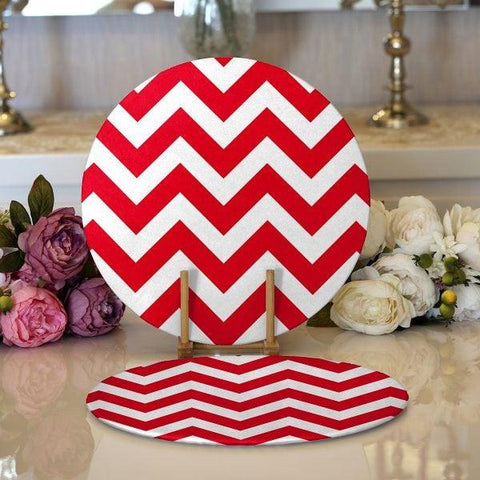 Zig Zag Pattern Placemat|Set of 2 Zig Zag Pattern Supla Table Mat|Decorative Round American Service Dining Underplate|Colorful Coasters