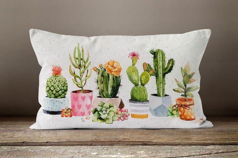 Floral Cactus Pillow Cover|Cactus Cushion Case|Decorative Lumbar Pillow Case|Boho Bedding Decor|Housewarming Pillow|Cactus Throw Pillow Case