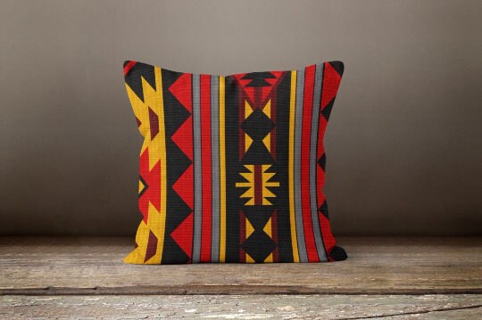 Rug Design Pillow Covers|Terracotta Southwestern Cushion Case|Decorative Pillowcase|Aztec Home Decor|Farmhouse Decor|Geometric Pillow Top