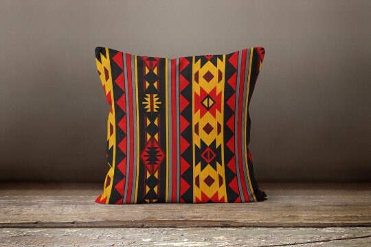 Rug Design Pillow Covers|Terracotta Southwestern Cushion Case|Decorative Pillowcase|Aztec Home Decor|Farmhouse Decor|Geometric Pillow Top