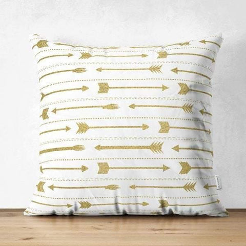 Gold Color Geometric Pillow Cover|Psychedelic Suede Cushion Case|Decorative Authentic Pillow Case|Rustic Home Decor|Bohemian Style Pillow