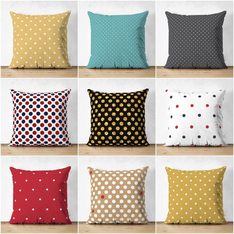 Dotted Pillow Cover|Polka Dot Cushion Case|Geometric Pattern Home Decor|Decorative Pillow Case|Rustic Home Decor|Farmhouse Style Pillow