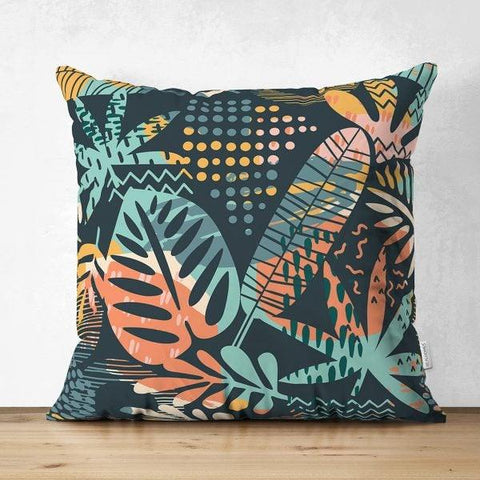 Onedraw Plants Pillow Cover|Leaves Pillow Cover|Floral Cushion Case|Decorative Pillow Case|Abstract Plant Drawing Pillow|Summer Trend Pillow