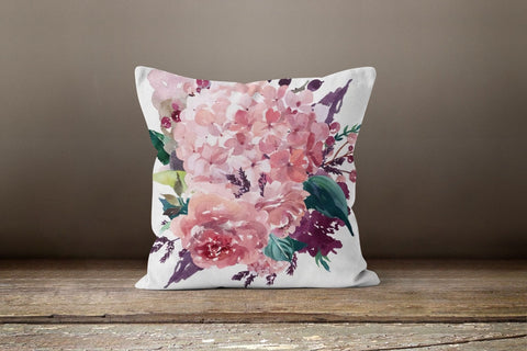 Purple Floral Pillow Cover|Summer Cushion Case|Decorative Throw Pillow Case|Boho Bedding Decor|Housewarming Farmhouse Style Pillow Case