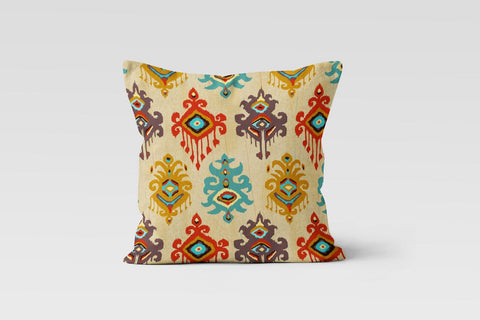IKAT Design Pillow Cover|Southwestern Style Cushion Case|Decorative and Ethnic Home Decor|Geometric Farmhouse Pillow Case|Modern Pillow Top