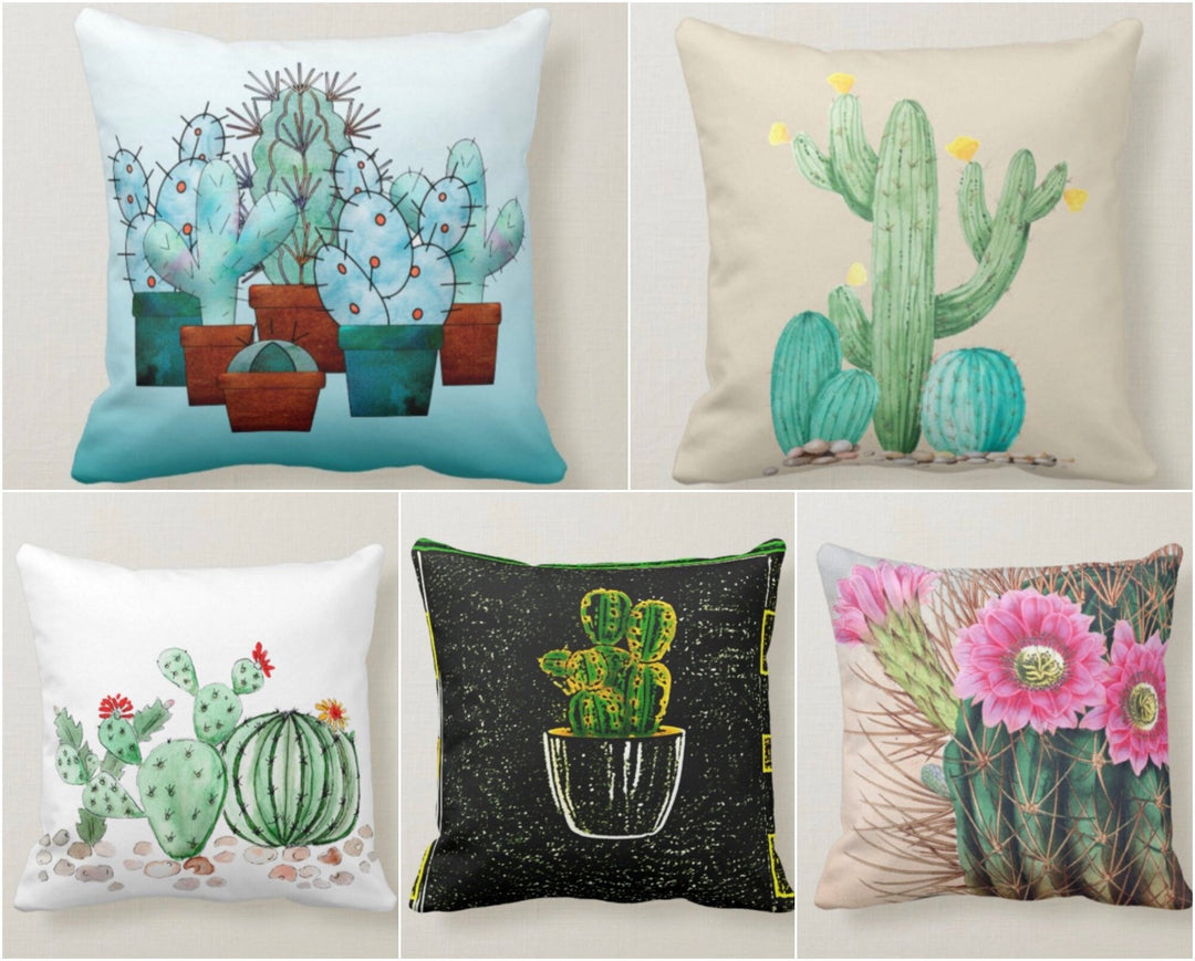 succulent throw pillows Floral Cactus Pillowcase – Akasia