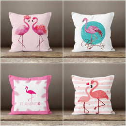 Flamingo Pillow Cover|Animal Throw Pillow Case|Decorative Lumbar Pillow|Pink Authentic Flamingo Throw Pillow Top|Housewarming Cushion Case