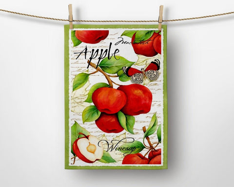 Fruit Kitchen Towel|Grape Dish Towel|Decorative Tea Towel|Housewarming Summer Trend Hand Towel|Pear, Apple, Peach and Pineapple Hand Towel