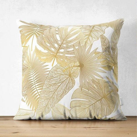 Fall Trend Pillow Cover|Suede Autumn Cushion Case|Gold Leaves Throw Pillow|Decorative Pillow Case|Housewarming Farmhouse Thanksgiving Pillow