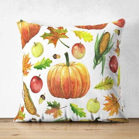 Pumpkin Pillow Case|Fall Trend Suede Cushion Case|Striped Pumpkin and Sunflower Throw Pillow|Decorative Pillow|Farmhouse Thanksgiving Pillow