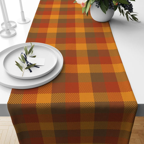 Fall Trend Table Runner|Houses with Fall Trees Table Runner|Autumn Home Decor|Farmhouse Style Table Top|Housewarming Fall Themed Tablecloth