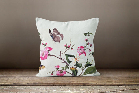 Butterfly Pillow Case|Green Butterfly Pillow Cover|Decorative Floral Cushion Case|Housewarming Boho Pillow Case|Farmhouse Porch Cushion Case