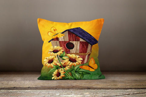 Sunflower Pillow Case|Yellow Floral Pillow Cover|Farmhouse Style Cushion Case|Decorative Summer Pillow|Boho Bedding Decor|Housewarming Gift