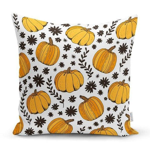 Pumpkin Pillow Cover|Fall Trend Cushion Case|Orange Gray White Pumpkin Throw Pillow|Decorative Pillow Case|Farmhouse Thanksgiving Pillow