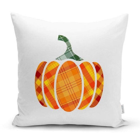 Pumpkin Pillow Cover|Fall Trend Cushion Case|Orange Gray Pumpkin Throw Pillow|Decorative Pillow Case|Farmhouse Style Thanksgiving Pillow